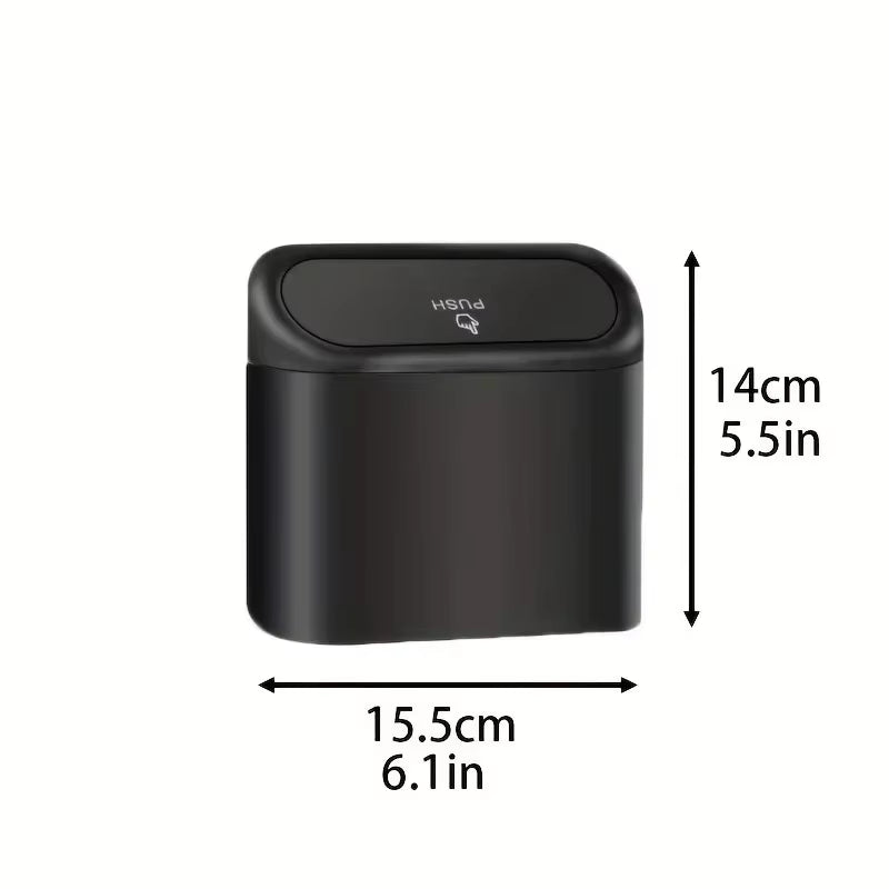 Leak-Proof Mini Car Trash Can with Lid - Includes 60 Garbage Bags for Vehicle Interior
