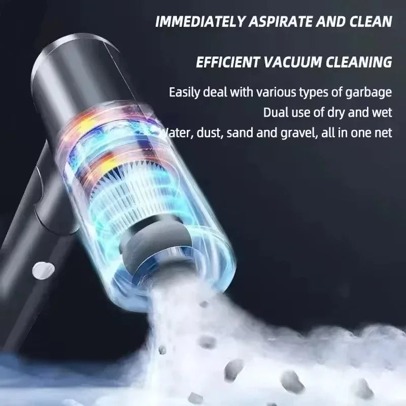 High-Power Cordless Handheld Vacuum Cleaner - 2900000PA Wireless Wet/Dry Dual-Use, USB Rechargeable 1200mAh, 2026 Model