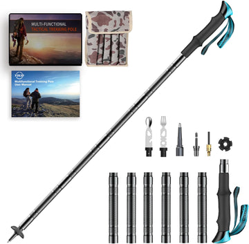 Tactical Walking Stick, Prime 15-In-1 Hiking Poles, Adjustable Multipurpose Tactical Hiking Stick for Men Women Outdoor Adventure Trekking Camping