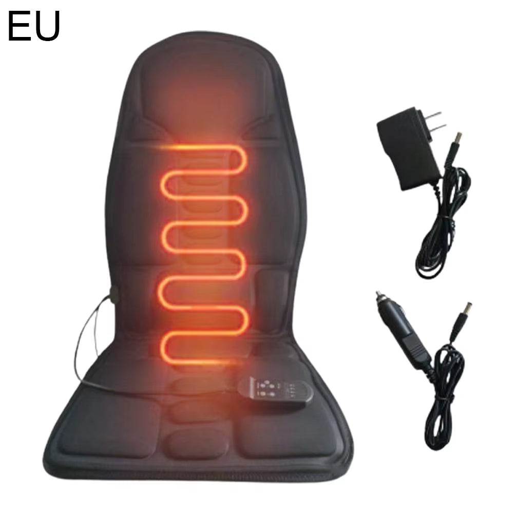 Electric Back Massager Infrared Full-Body Massage Chair Cushion Winter Household Cushion Heated Car Seat Cushion Cover Universal
