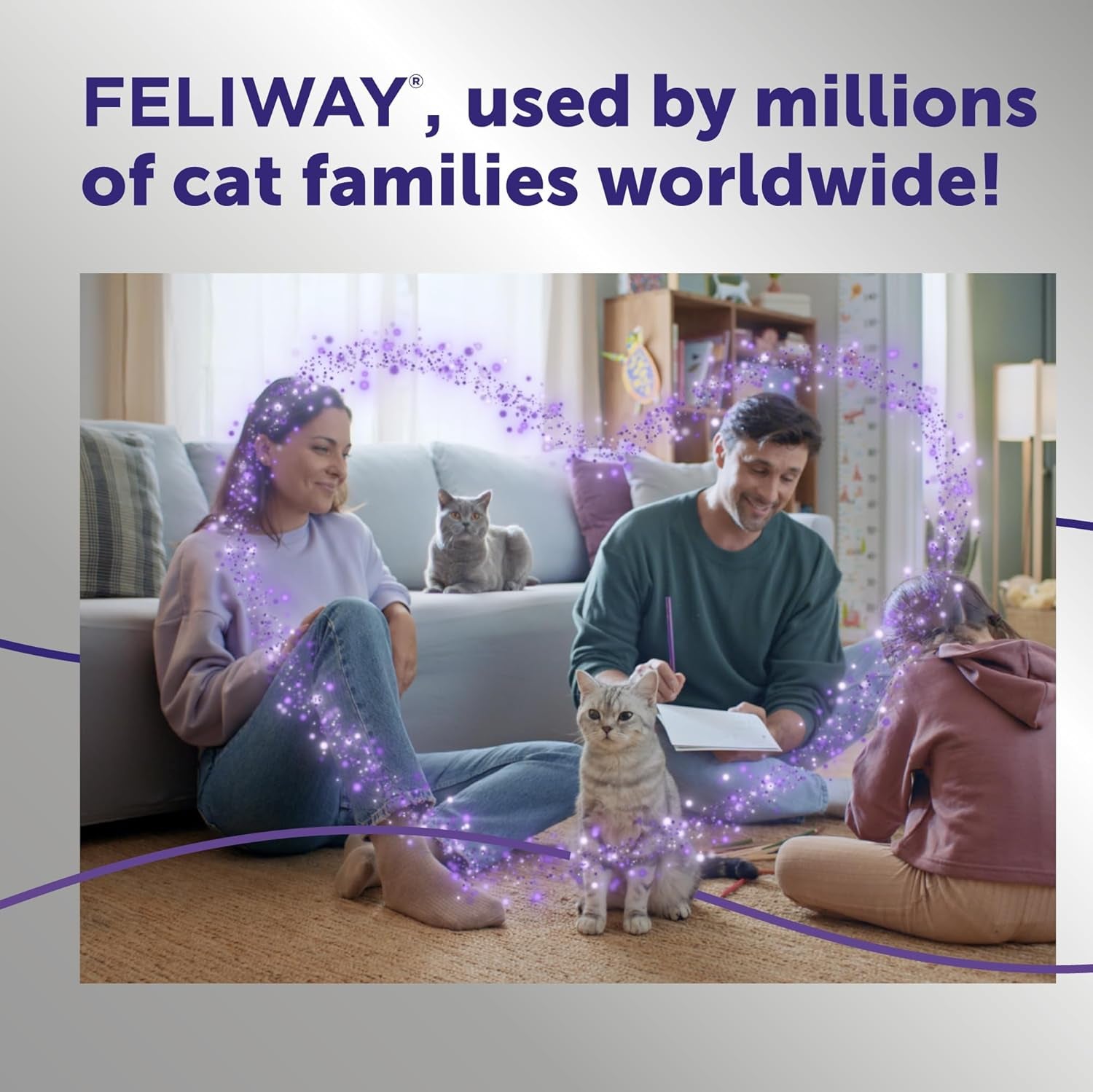 ® Optimum 30 Day Cat Calming Plug in Pheromone Diffuser Starter Kit, 48Ml - Helps Reduce Common Signs of Stress in Cats & Kittens, Enhanced Calming