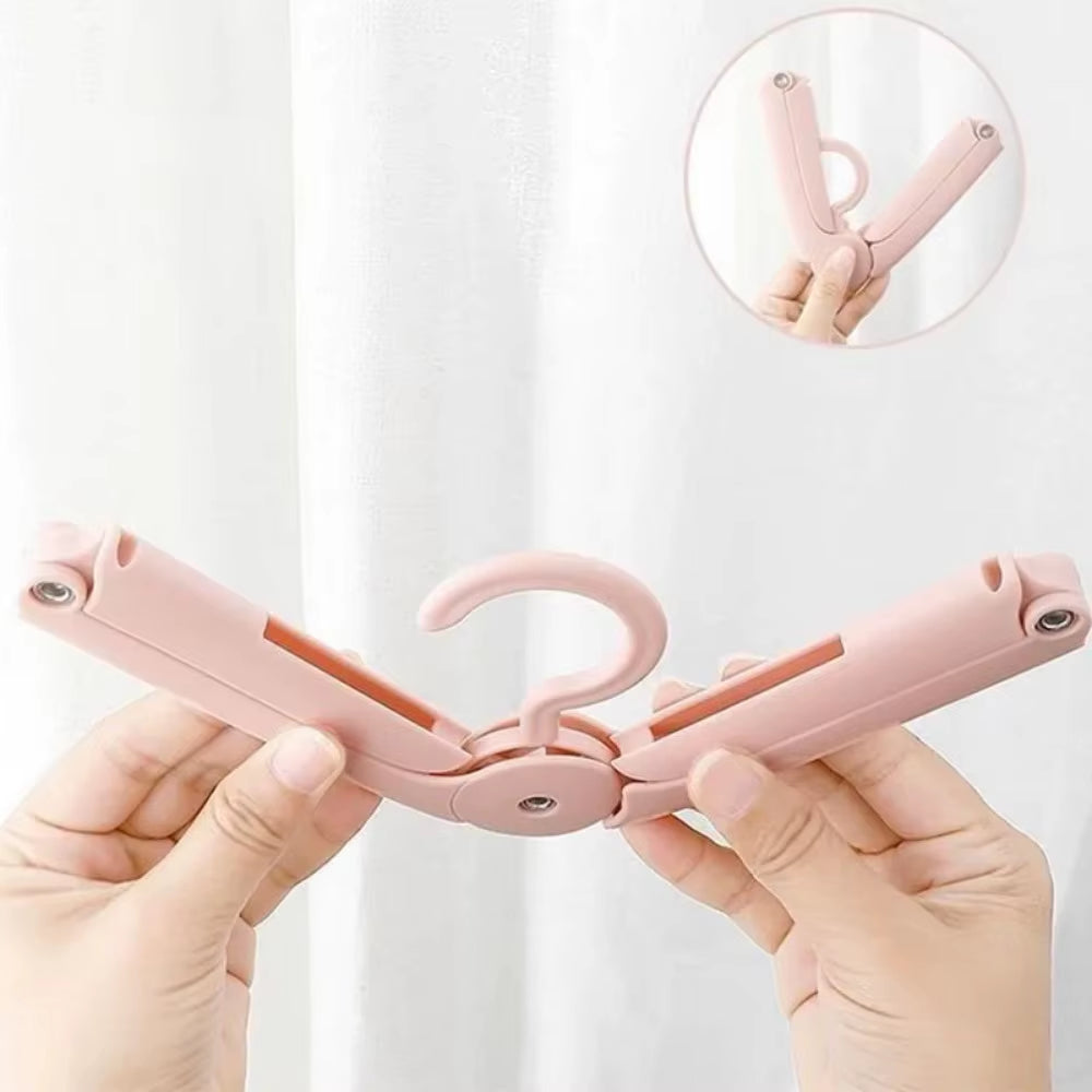 Foldable Travel Space Saving Non-Slip Easy Storage Hanger Outdoor Portable Clothes Hangers Multi-Functional Clothes Drying Rack