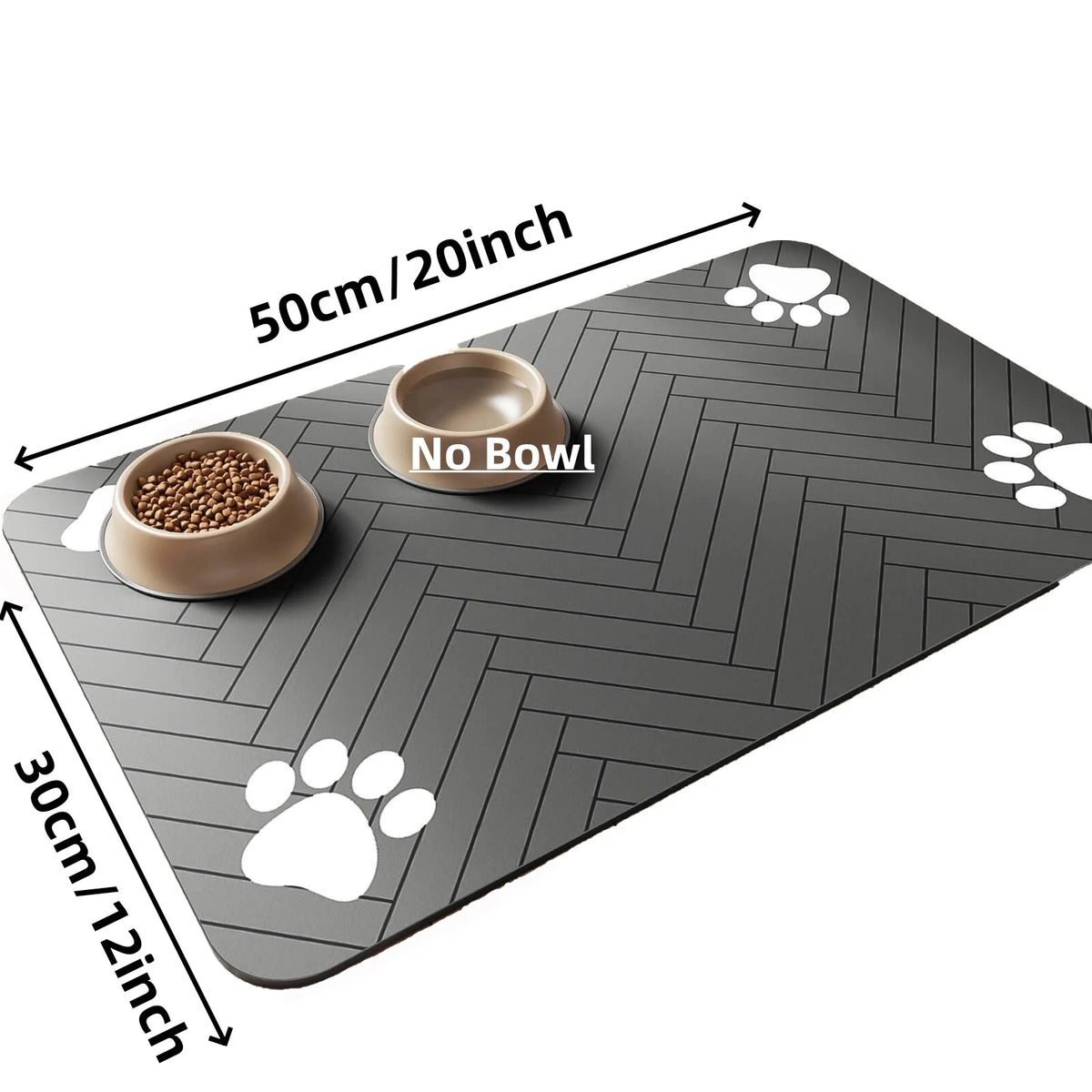Absorbent Pet Feeding Mat with Waterproof Rubber Backing – Quick-Dry Placemat for Food and Water Bowls for Dogs and Cats