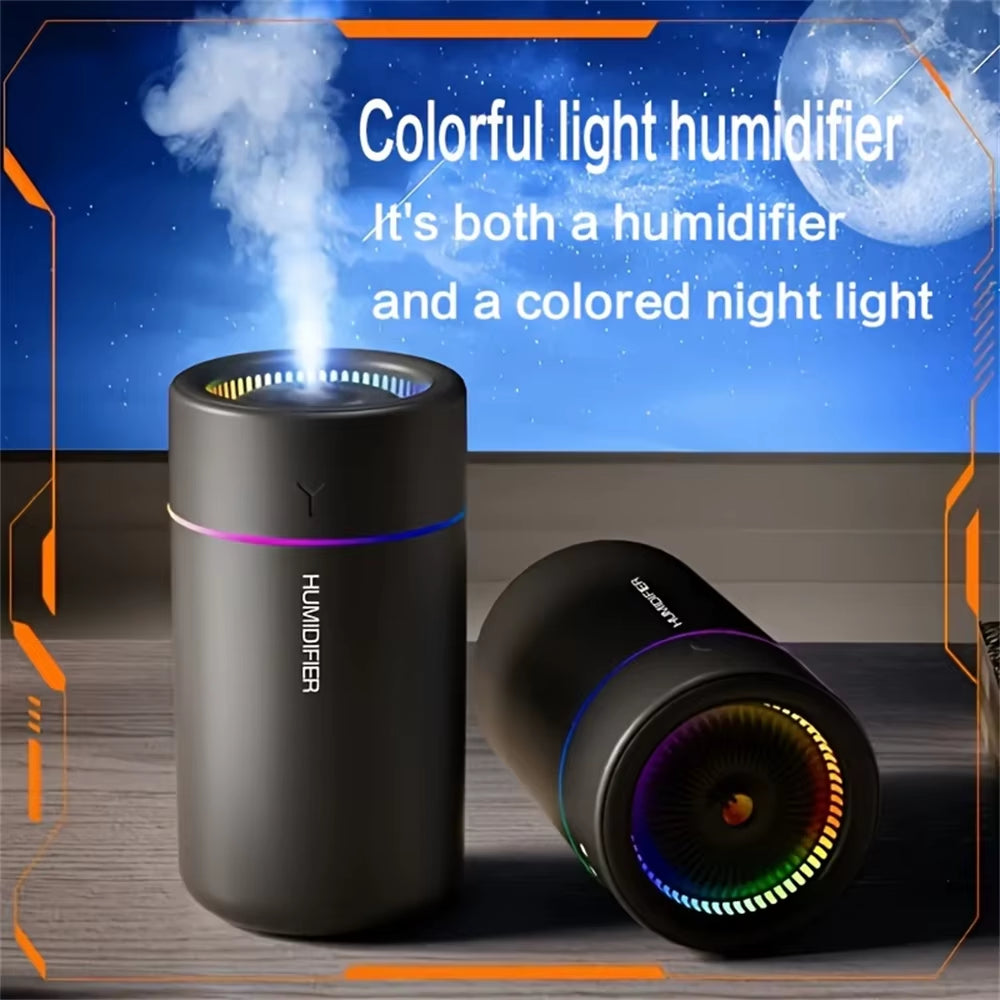 1Pc Car Humidifier Colorful LED Aromatherapy Humidifier Silent Ultrasonic Air Aromatherapy Machine Suitable for Bedroom Office