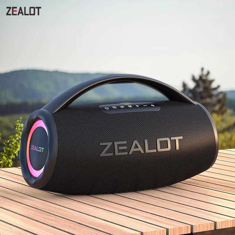 -S97 80W High Power Bluetooth Speaker Portable RGB Colorful Light Waterproof Wireless Subwoofer 360 Stereo Surround TWS FM