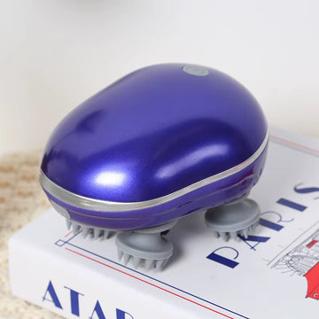 Adjustable Speed Head Massager with Red Light Therapy for Scalp Care and Deep Silicone Kneading