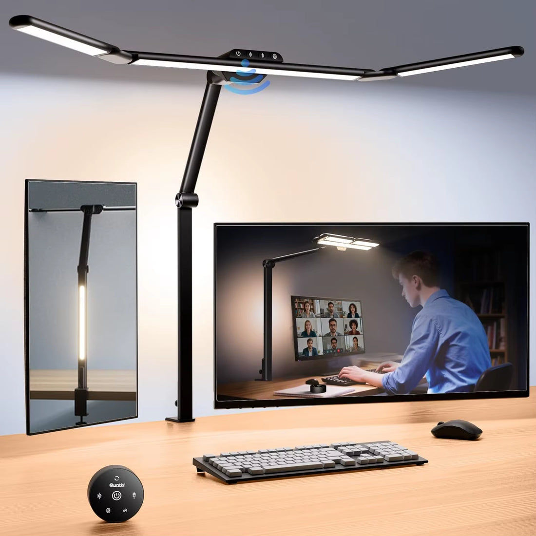 32.5" Architect Desk Lamp with Eye Care, Radar Sensor & Remote - 1100LM Bright for Office Home