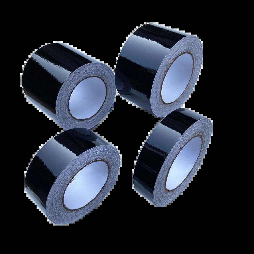 Glossy Black Vinyl Wrap Film Stripes (3/5/7/10CM) for Car Hood, Roof, Pillar, and Window Trim Blackout Applications