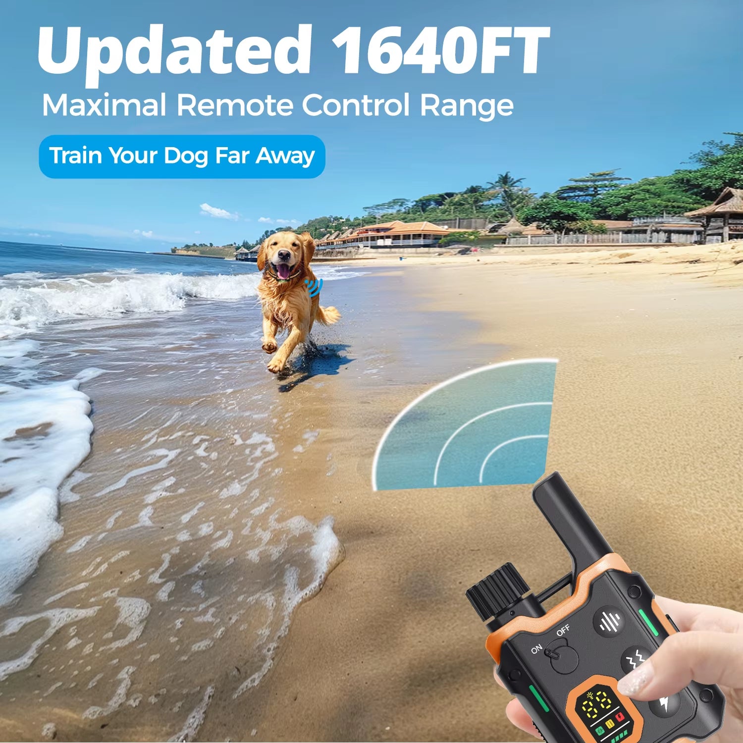 1640Ft Electric Dog Training Collar Remote Control Waterproof Pet Behaviorfor 5-120Lbs Puppy with Shock Vibration