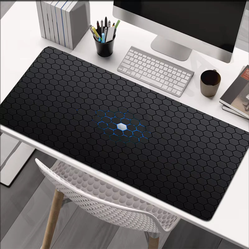 Large Geometric Gaming Mouse Pad - 90x40 cm Desk Mat for PC and Keyboard