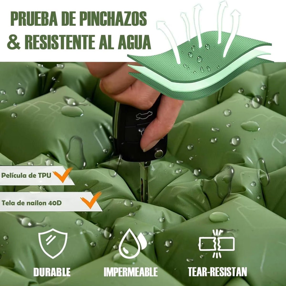 Extra Wide Ultralight Double Inflatable Camping Mattress - Folding Sleeping Pad for Car Travel