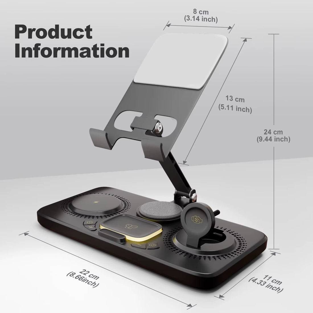 7 In1 Wireless Charger Stand Pad Magnetic Flexible Type-C 15W Chargers Fast Multiple Devices for Iphone Airpods Watch Ipad