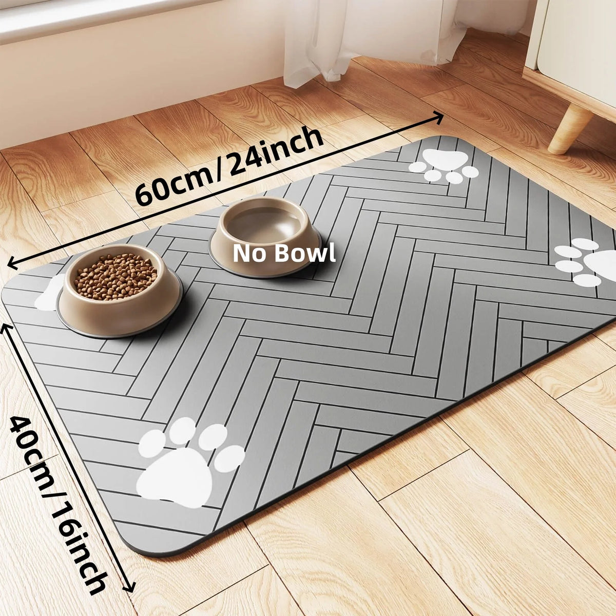 Absorbent Pet Feeding Mat with Waterproof Rubber Backing – Quick-Dry Placemat for Food and Water Bowls for Dogs and Cats