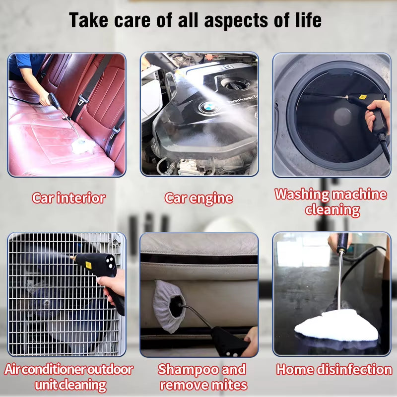 High-Performance Handheld Steam Cleaner for Household Use - Ideal for Air Conditioners, Kitchens, Cars, and Furniture (EU/US)