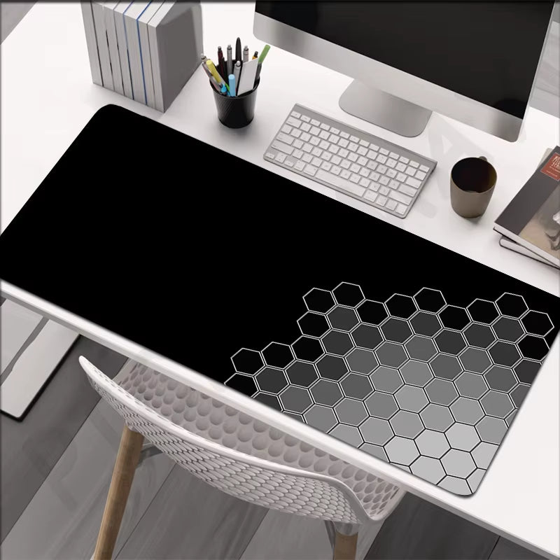 Large Geometric Gaming Mouse Pad - 90x40 cm Desk Mat for PC and Keyboard