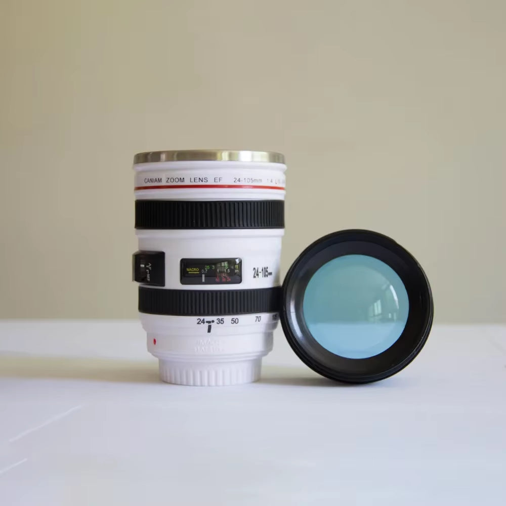 Water Bottle Camera Len Coffee Cup Travle Mug Thermal Cup Stainless Steel Tumbler Cup with Lid Leak Proof Vacuum Flask Drinkware