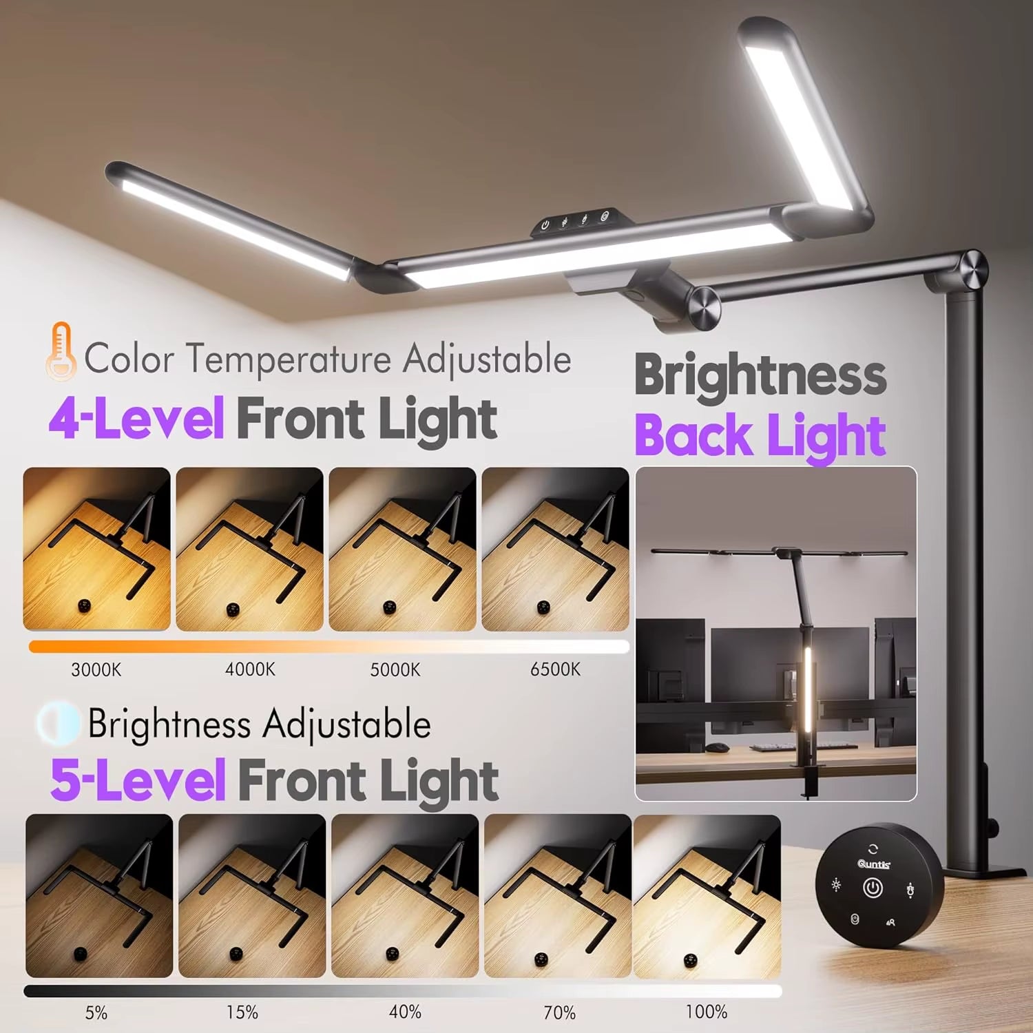 32.5" Architect Desk Lamp with Eye Care, Radar Sensor & Remote - 1100LM Bright for Office Home
