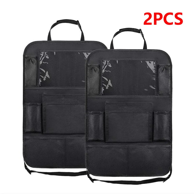 Car Backseat Organizer with Touch Screen Tablet Holder and Storage Pockets - Seat Back Protectors for Vehicles