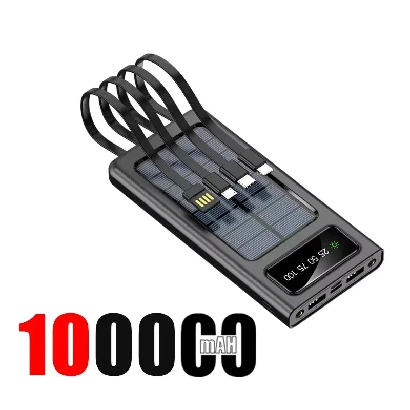 200000Mah Solar Power Bank Ultra Capacity 120W Super Fast Charging USB Typec LED Light Outdoor Power Bank for Iphone 17 Samsung