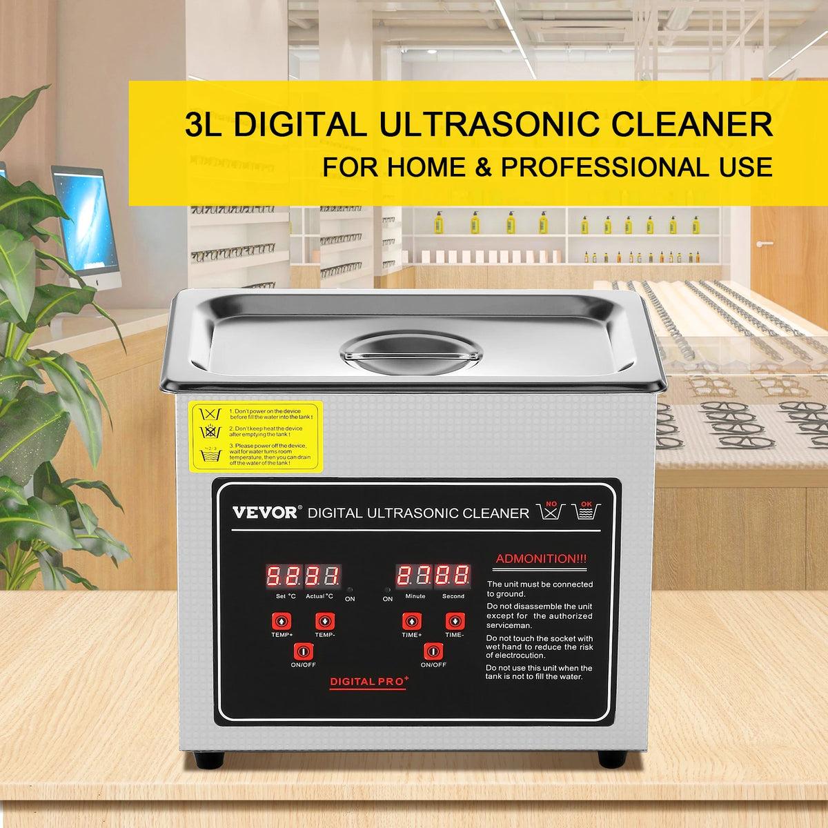 Ultrasonic Cleaner - Portable Stainless Steel Washing Machine in 2L, 3L, 6L, 10L, 22L, and 30L Capacities