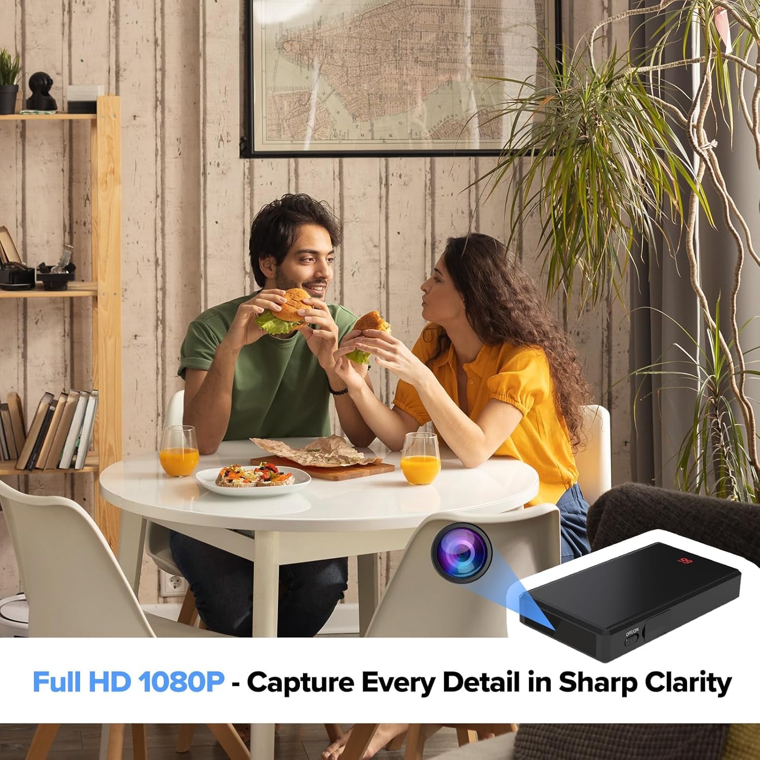 Portable Charger Camera - Full HD 1080P Wifi Camera - Wireless Nanny Cam - Indoor/Outdoor Use - Local/Cloud Storage