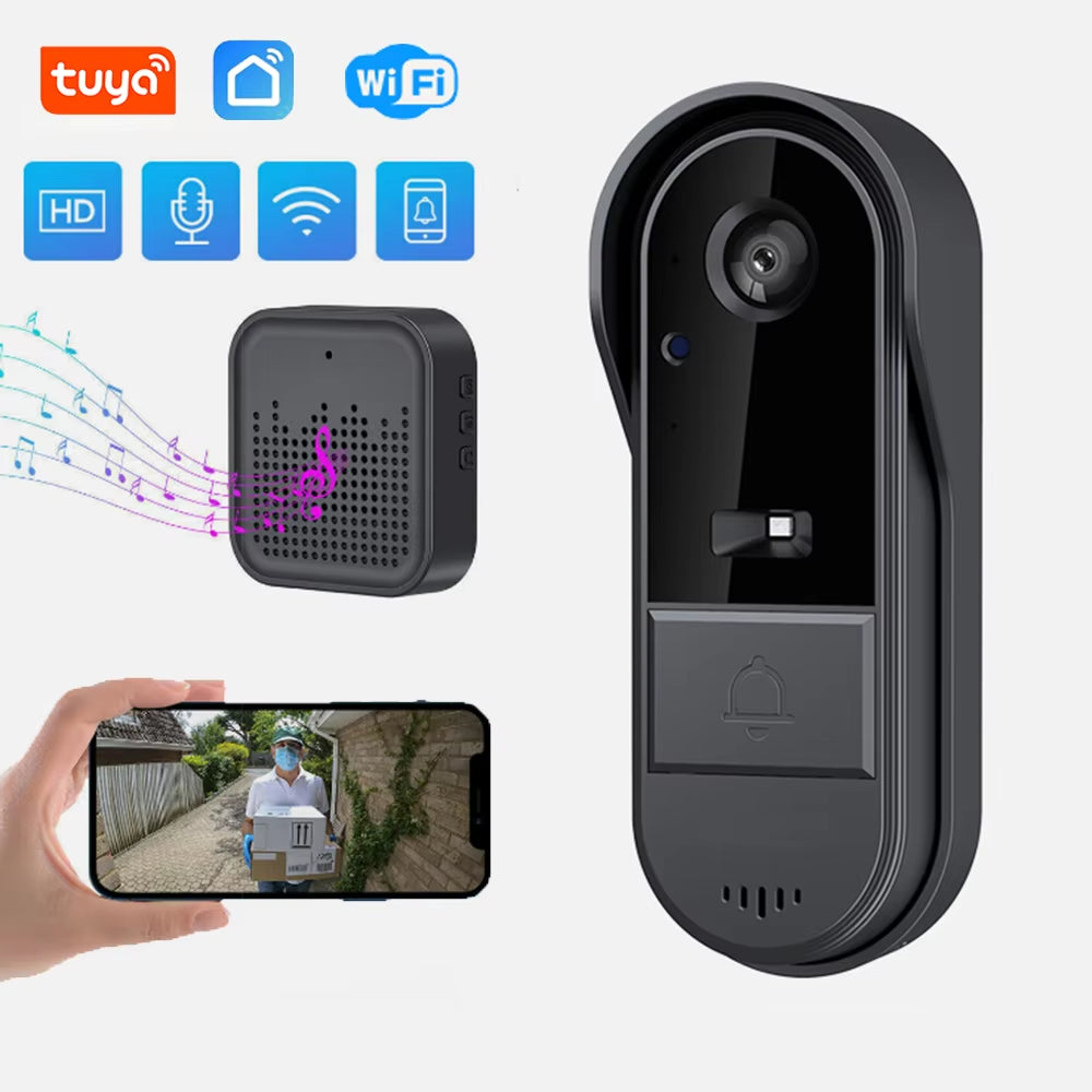Tuya Wifi Wireless Video Doorbell Camera HD Video Intercom Smart Home Security Protection Night Vision for Home Office