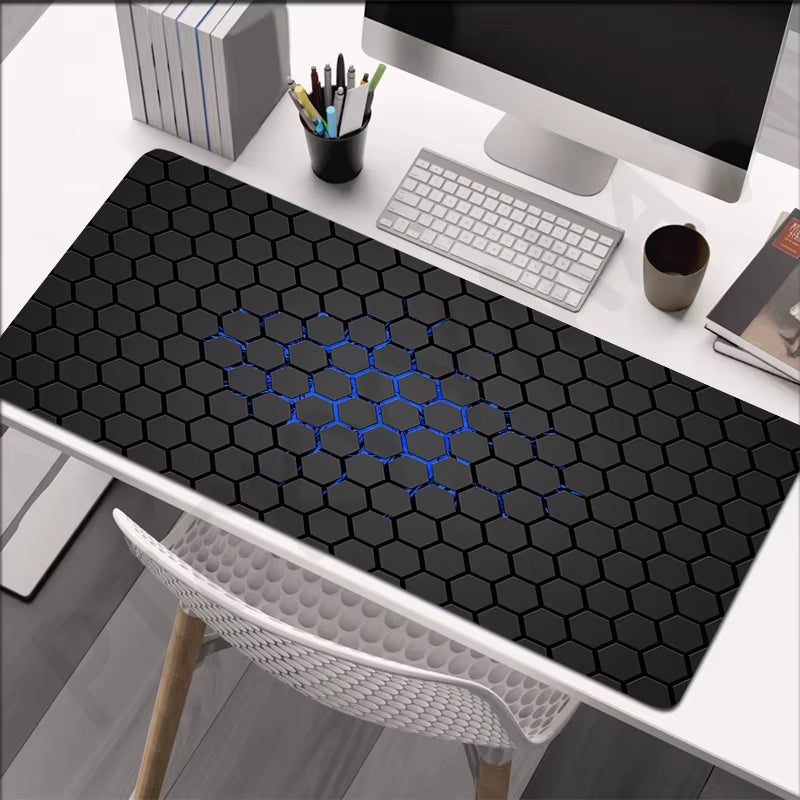 Large Geometric Gaming Mouse Pad - 90x40 cm Desk Mat for PC and Keyboard