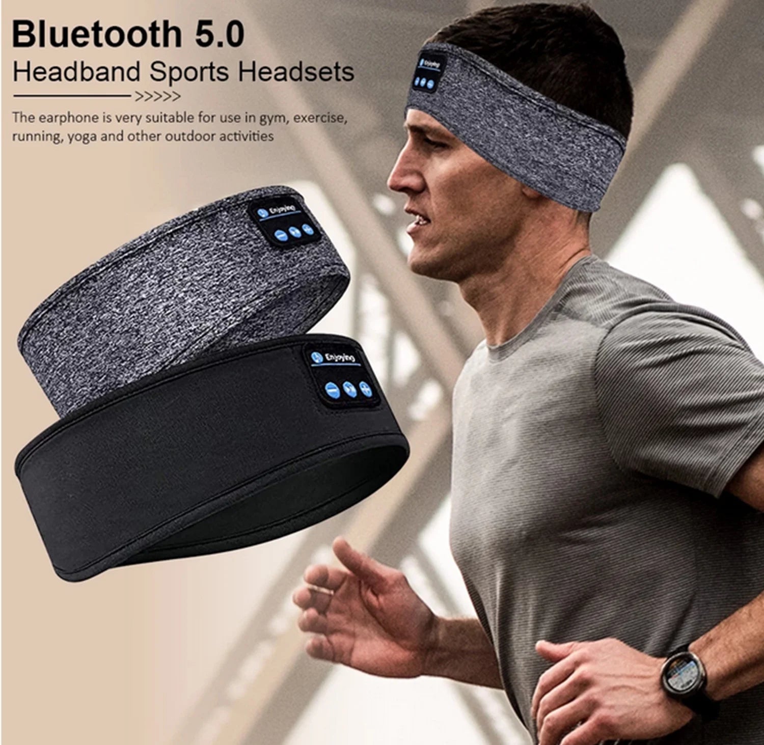 Over-Ear Headphones Wireless Bluetooth Headphones ,Bluetooth Sports Headband, Sleep Headphones for Running, Sleeping, Yoga, Workout, Meditation and More