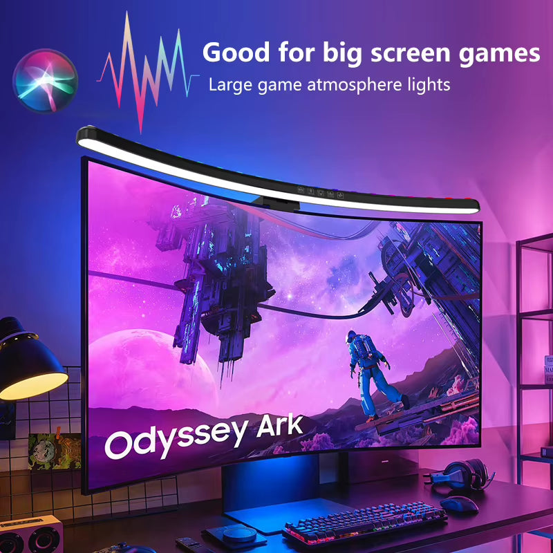 RGB Music Rhythm Computer Monitor Light Bar with Dimming Function for Enhanced Desk and Gaming Experience