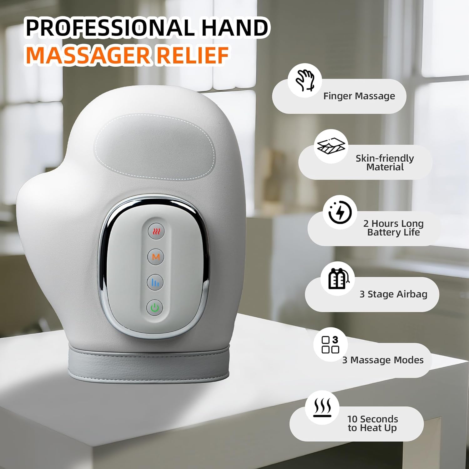 2026 NEW Smart Hand Massager with Heat and Compression – 3 Modes, 5 Intensities, Wireless Air Pressure for Arthritis & Hand Pain Relief – Portable for Home, Office, Travel – Ideal Wellness Gift