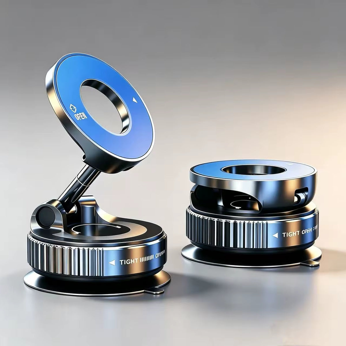 Universal Magnetic Car Phone Holder with Strong Suction Cup and 360° Rotation - Foldable Mount for Mobile Devices and GPS Navigation