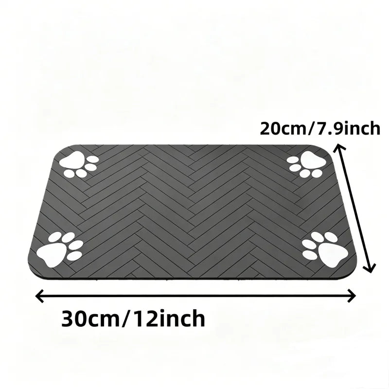 Absorbent Pet Feeding Mat with Waterproof Rubber Backing – Quick-Dry Placemat for Food and Water Bowls for Dogs and Cats