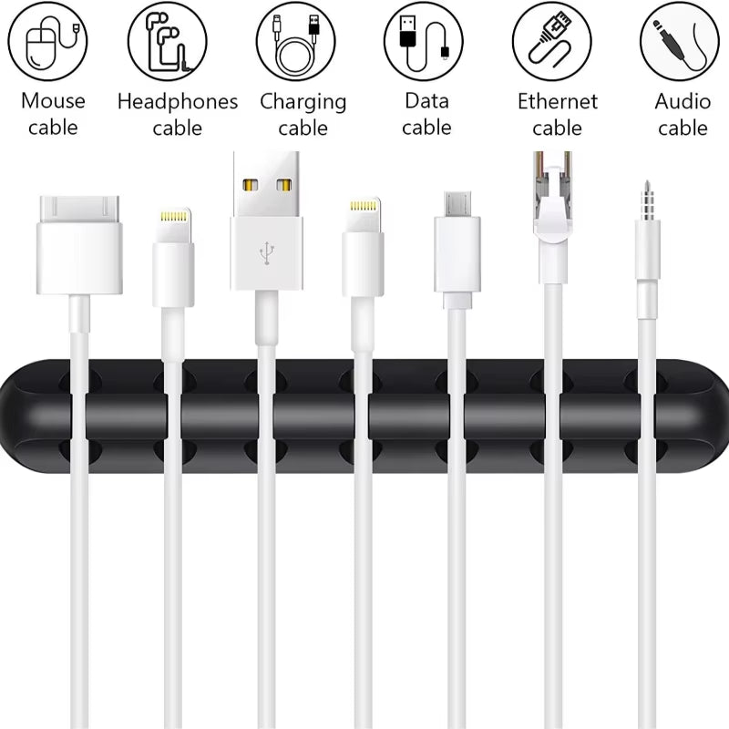 Mobile Phone Charging Cable Organizer with Snap Clip for Efficient Wire Management