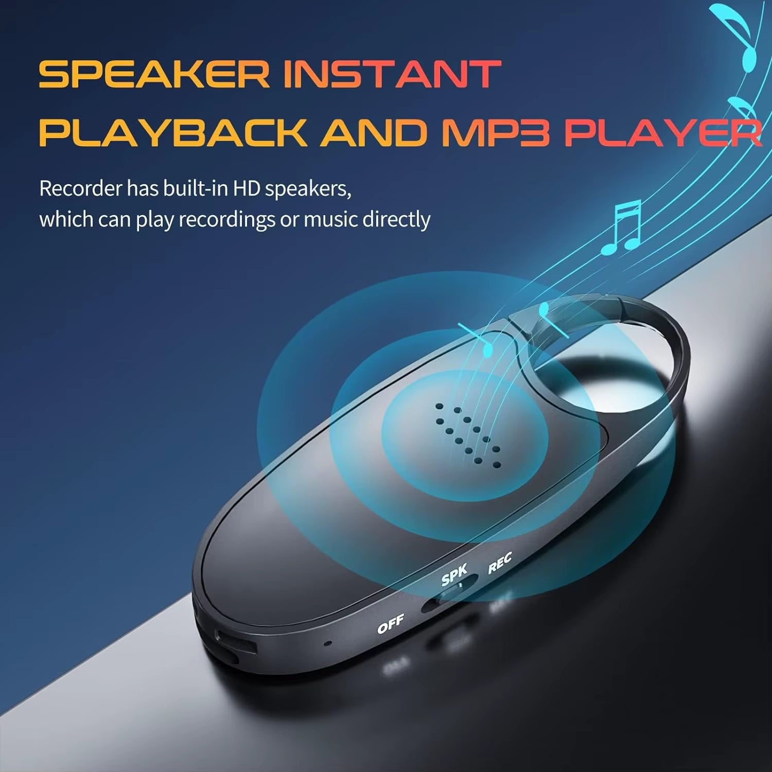 Digital Voice Activated Recorder with Playback, 4-In-1 Mini Magnetic Keychain Audio Recorder with AI Noise Cancelling