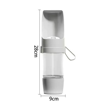 Portable Pet Water Bottle with Food Storage Container for Dogs and Cats - Ideal for Outdoor Travel and Feeding