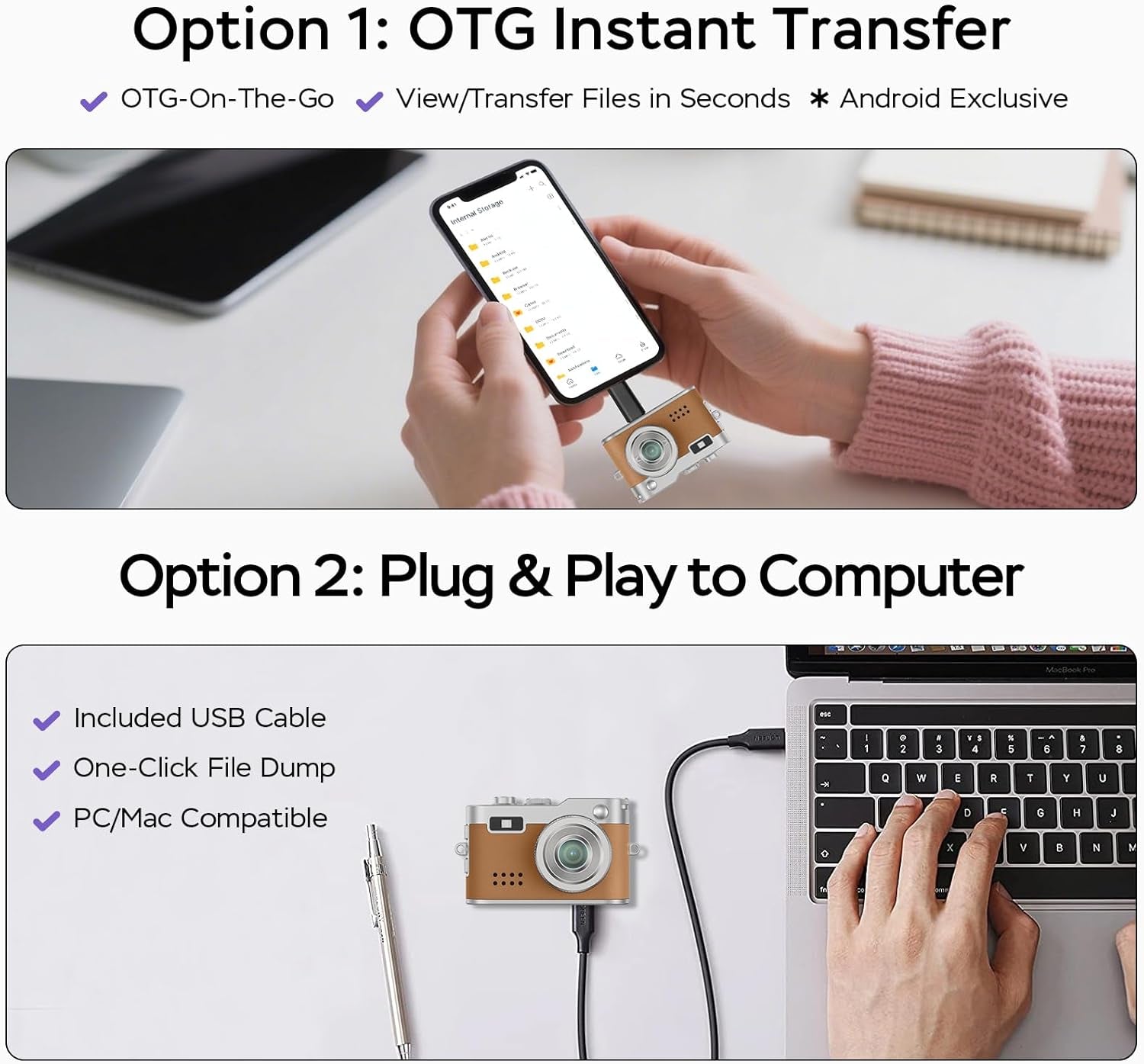 Mini Retro Camera with 1080P Video, 12MP Photos, Keychain Digital Camera, Ultra-Compact Tiny Camera with 32GB SD Card, OTG Adapter, Vintage Little Cameras for Travel, Daily Vlogging, Ideal Gift, Brown