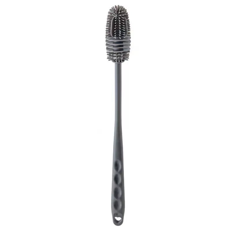 Multifunctional Rotating Silicone Cup Brush with Long Handle for Household Cleaning