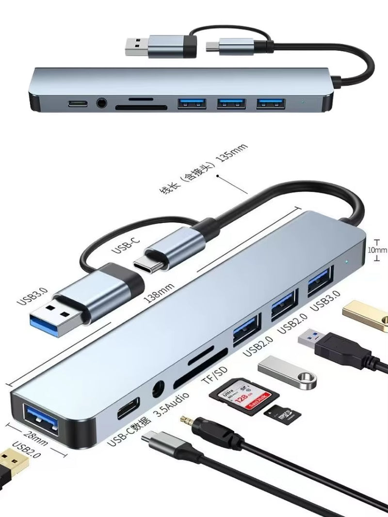 3-in-1 USB-C Hub: Type-C PD 100W, HDMI 4K/30Hz, USB 3.0
