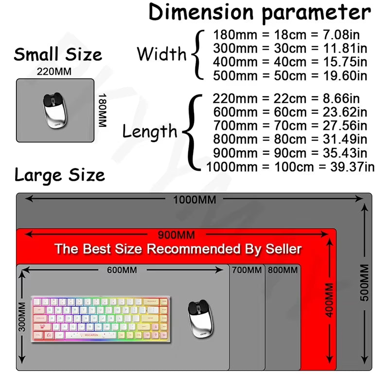 Large Geometric Gaming Mouse Pad - 90x40 cm Desk Mat for PC and Keyboard