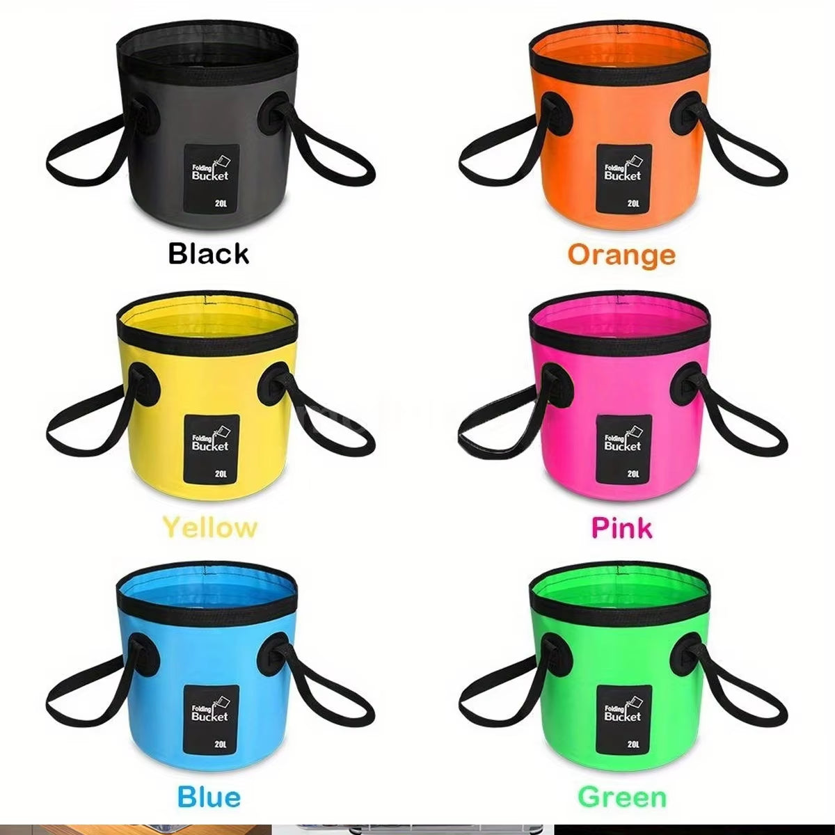 20L Portable Foldable Water Bucket for Travel, Camping, Hiking, Fishing, and Washing