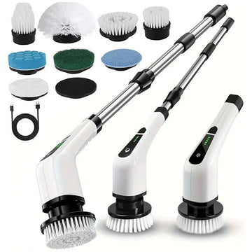 9-In-1 Multifunctional Wireless Electric Cleaning Brush Household Kitchen Bathroom Brush USB Handheld Rotating Cleaning Tools