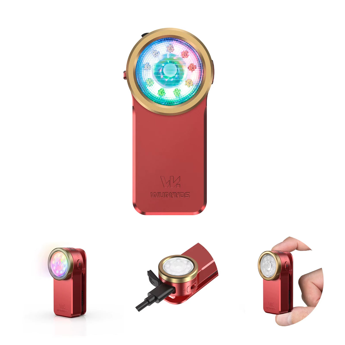 HD03 680LM Mini Clip Light - USB Rechargeable Pocket Flashlight with Spotlight/Floodlight Functionality and Magnetic Base