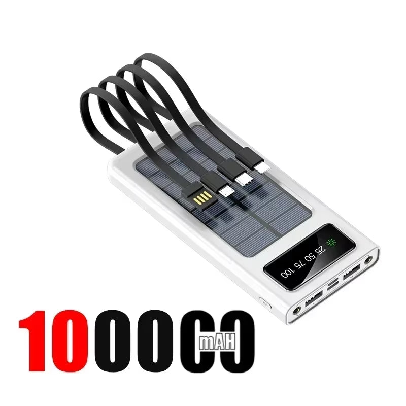 200000Mah Solar Power Bank Ultra Capacity 120W Super Fast Charging USB Typec LED Light Outdoor Power Bank for Iphone 17 Samsung