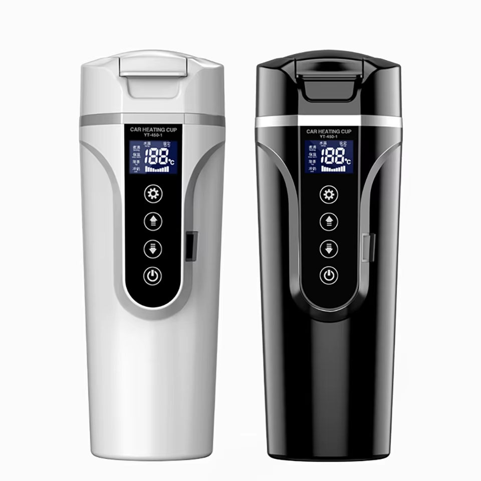 12V24V 500ML Electric Heating Car Water Cup Coffee Milk Dry Boil Protection Travel Kettle Stainless Steel Car Winter Accessories