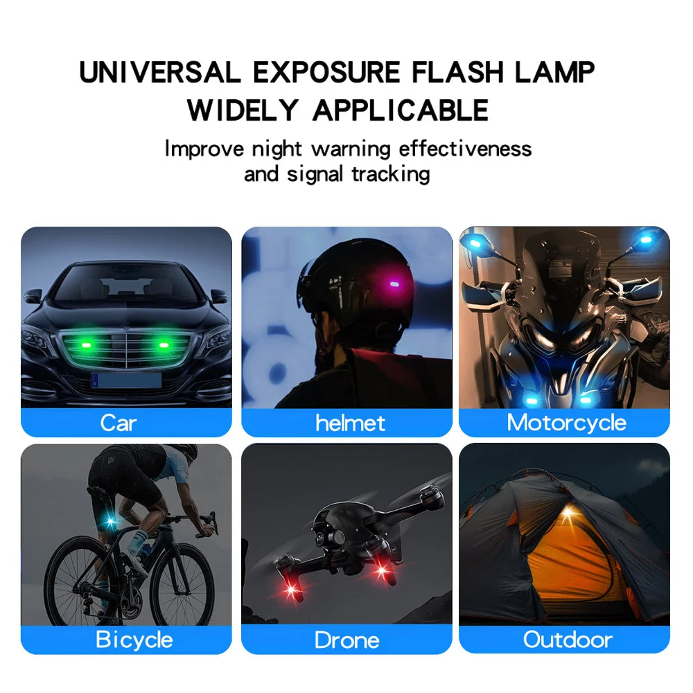 Wireless LED Strobe Lights for Automotive Decoration and Safety, Rechargeable with 8 Color Options