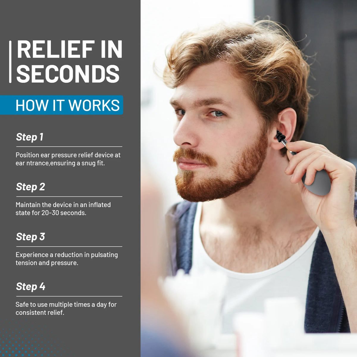 Portable Ear Pressure Relief Suction Device for Headache and Ear Massage