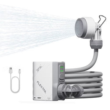Experience the Great Outdoors with the FLEXTAIL Portable Electric Shower Pump - Your Ultimate IPX7 Waterproof Solution for Camping and Home Cleaning!