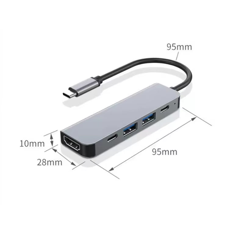 USB-C Hub with 4K HDMI, USB 3.0/2.0, and PD Charging Dock for MacBook, iPad, Samsung S10, Dex, TV, Mouse, Keyboard, and USB Drive