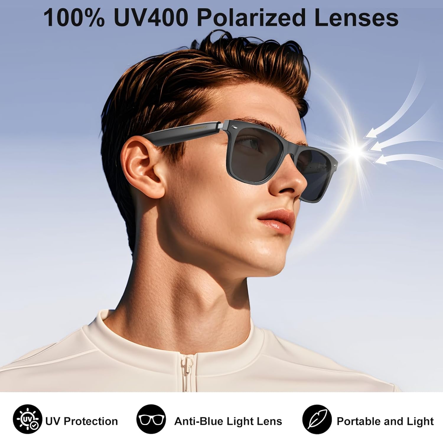 AI Smart Glasses for Men and Women with Chat GPT, Bluetooth Translation Glasses with 164 Languages and Color-Change Lens, Music Playback & Hands-Free Calls, UV & Blue Light Protection