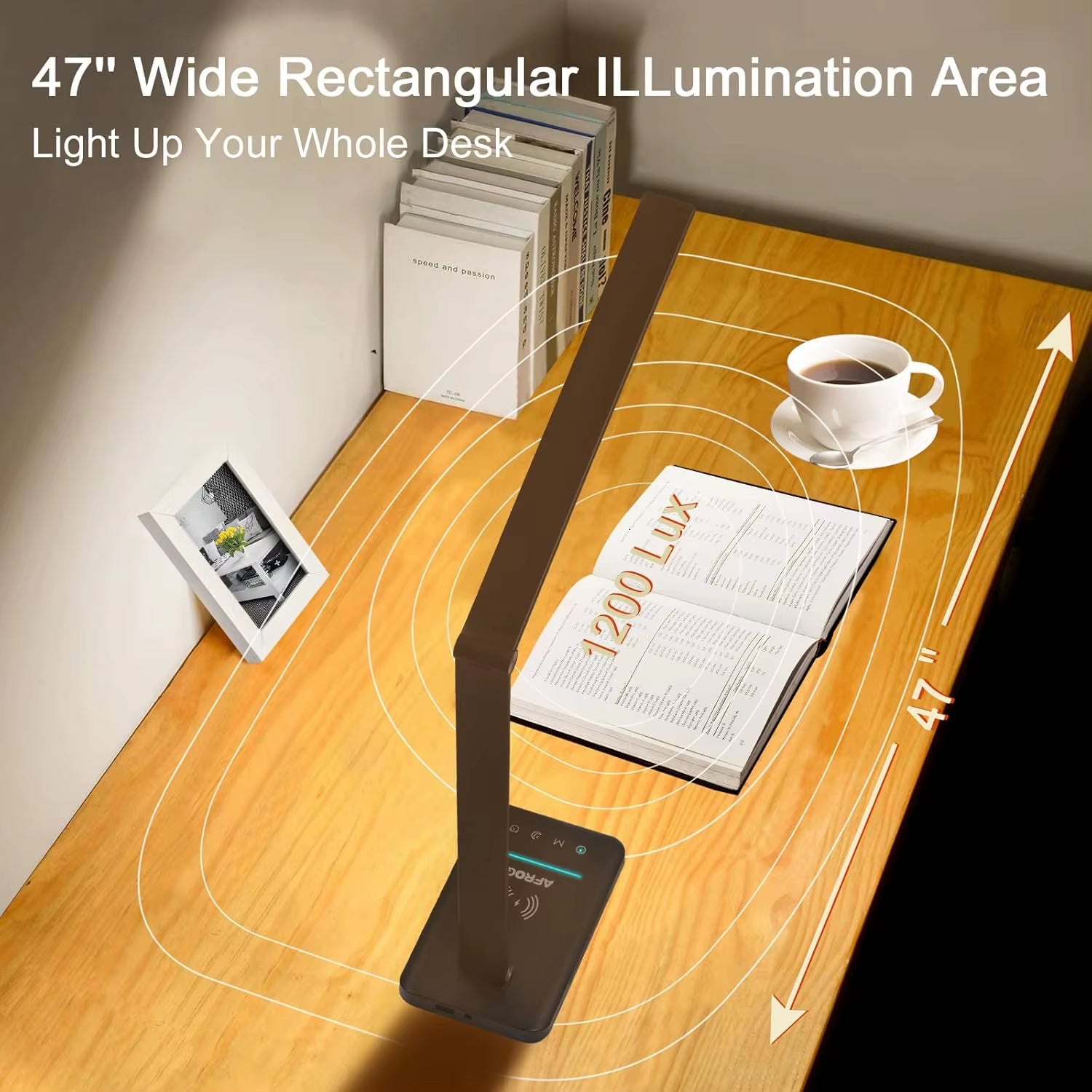 8-In-1 Multifunctional LED Desk Lamp with Fast Wireless Charger, USB Port, Bright Lighting Modes and Timer